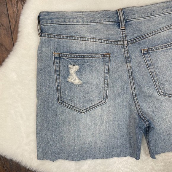 We the Free People Denim Shorts 29 Light Wash Blue Distressed Women - Picture 7 of 13